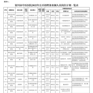 寧夏銀川市中醫(yī)醫(yī)院自主招聘?jìng)浒钢乒ぷ魅藛T20人公告