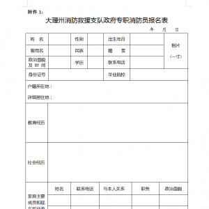 大理州消防救援支隊招聘核算會計、消防文員和專職消防員公告（3人） ...